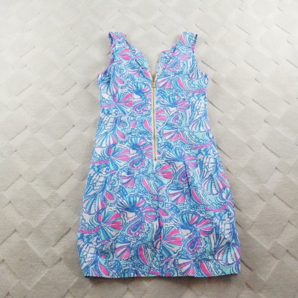 Lilly Pulitzer For Target My Fans Sleeveless Split Neck Shift Mini Dress Size 2 - Picture 11 of 13
